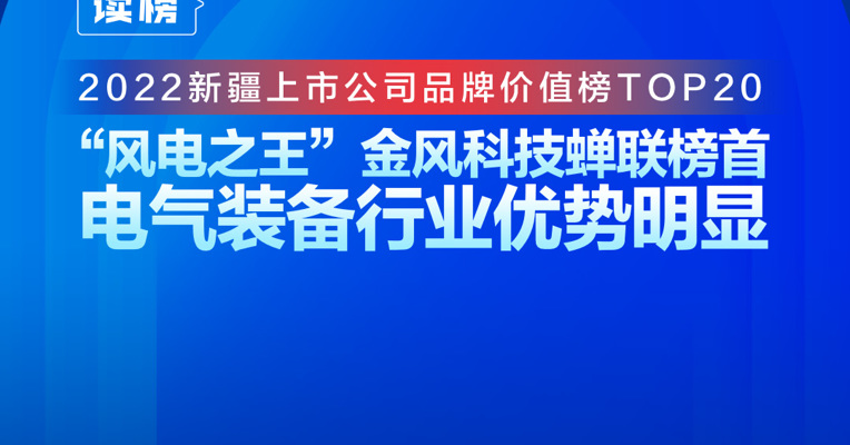 读榜 | 2022新疆上市公司品牌价值榜TOP20：“风电之王”金风科技蝉联榜首，电气装备行业优势明显