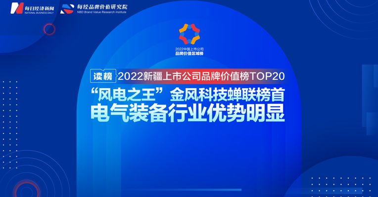 读榜丨2022新疆上市公司品牌价值榜TOP20：“风电之王”金风科技蝉联榜首，电气装备行业优势明显 