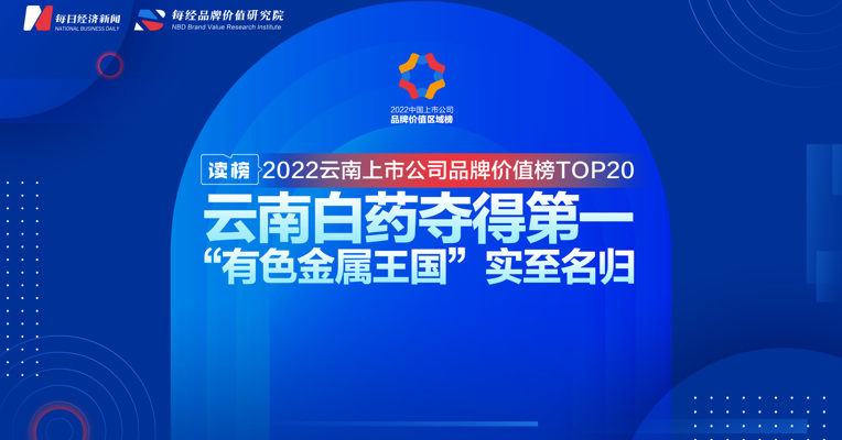 读榜 | 2022云南上市公司品牌价值榜TOP20：云南白药夺得第一，“有色金属王国”实至名归 