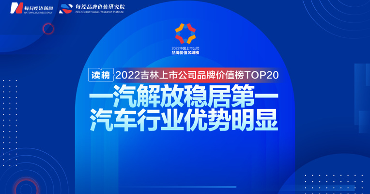 读榜丨2022吉林上市公司品牌价值榜TOP20：一汽解放稳居第一，汽车行业优势明显 