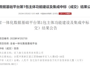 科大讯飞5.5亿中标安徽一体化数据基础平台项目，打造全国省级一体化平台标杆