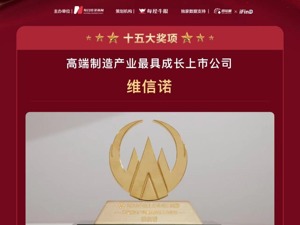 维信诺荣获“2022第十二届中国上市公司口碑榜”之“高端制造产业最具成长上市公司”奖项