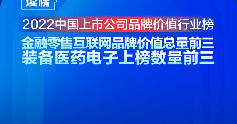 读榜丨2022中国上市公司品牌价值行业榜：金融零售互联网品牌价值总量前三，装备医药电子上榜数量前三 