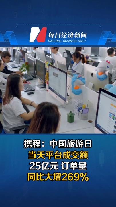 携程：中国旅游日当天平台成交额25亿元 订单量同比大增269%