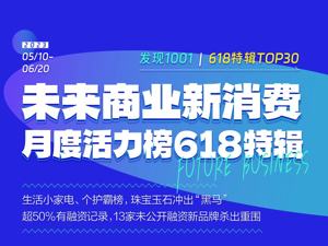 发现1001｜618特辑TOP30：生活小家电、个护霸榜，珠宝玉石冲出“黑马”，13家未公开融资新品牌杀出重围