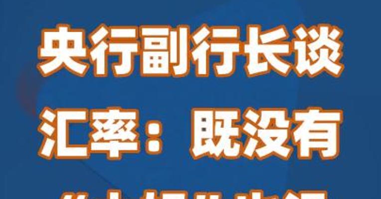 央行副行长谈汇率：既没有“大妈”也没有“大鳄”