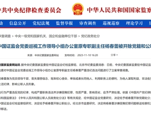 杨春蕾被“双开”！