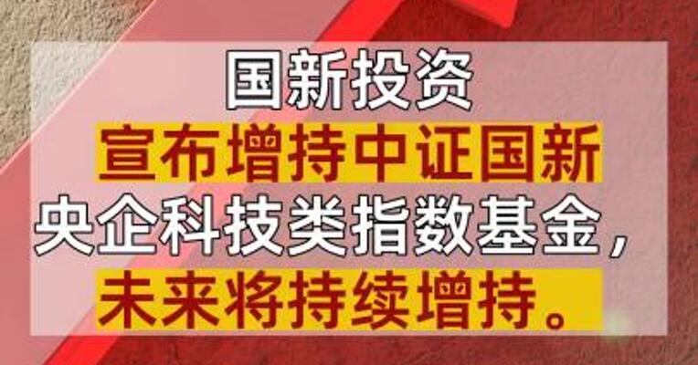 国新投资宣布增持中证国新央企科技类指数基金，未来将持续增持。