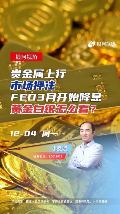贵金属上行，市场押注美联储3月开始降息，黄金白银怎么看？#期货 #黄金 #白银