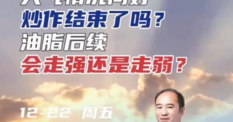 天气情况向好炒作结束了吗？ 油脂后续会走强还是走弱？#农产品 #期货 #理财