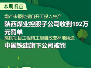 A股绿色周报｜14家上市公司暴露环境风险 陕西煤业控股公司被罚192万元
