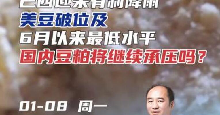 巴西迎来有利降雨，美豆破位及6月以来最低水平，国内豆粕将继续承压吗？#农业 #天气 #期货