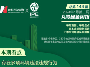 A股绿色周报丨13家上市公司暴露环境风险 中创环保控股公司因多项违法违规行为被罚