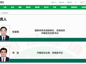 最新！张家胜已任中国足协党委书记