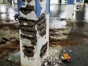 两份检测报告结果会有什么不同？海南海花岛一小区地库承重柱墙皮剥落、钢筋锈蚀，当地住建局已委托重新检测，有业主表示“不认可新检测范围”