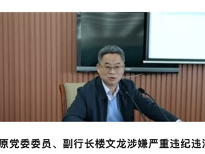 农行原副行长楼文龙，被查！