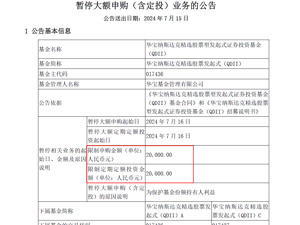 又一绩优QDII基金限购！暂停4万元以上大额申购