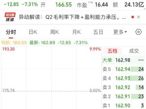 股价一度跌超9%，山西汾酒公告：控股股东增持公司股份6.31万股！今年上半年实现营收227.46亿元，同比增长19.6%