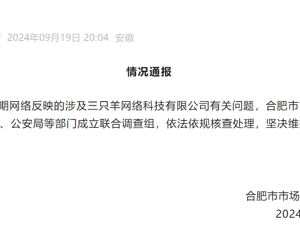 合肥官方通报：针对三只羊有关问题，成立联合调查组！三只羊集团沈阳分公司“早已人去楼空”？园区回应