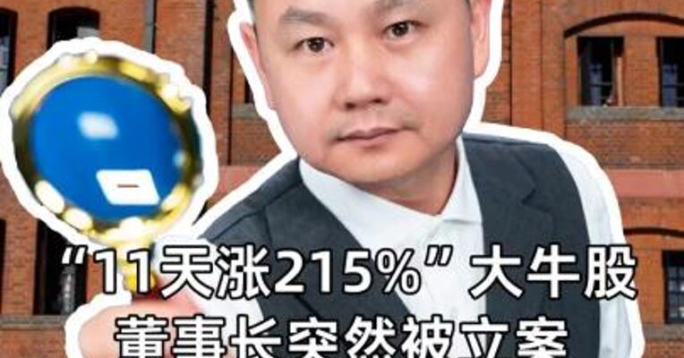 “11天大涨215%”大牛股，董事长突然被立案，财务总监“火线”辞职！