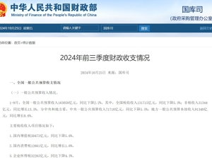 前9个月全国一般公共预算收入163059亿元！财政部：严禁征收过头税费，坚决杜绝乱收费、乱罚款、乱摊派