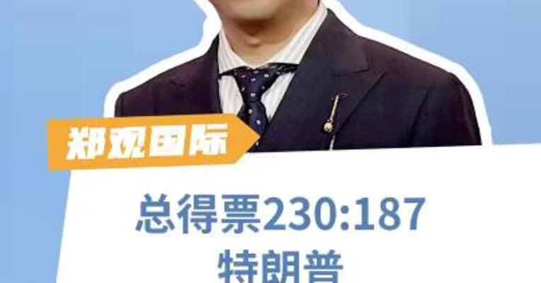 总得票230:187特朗普拿下票数第二多“摇摆州”