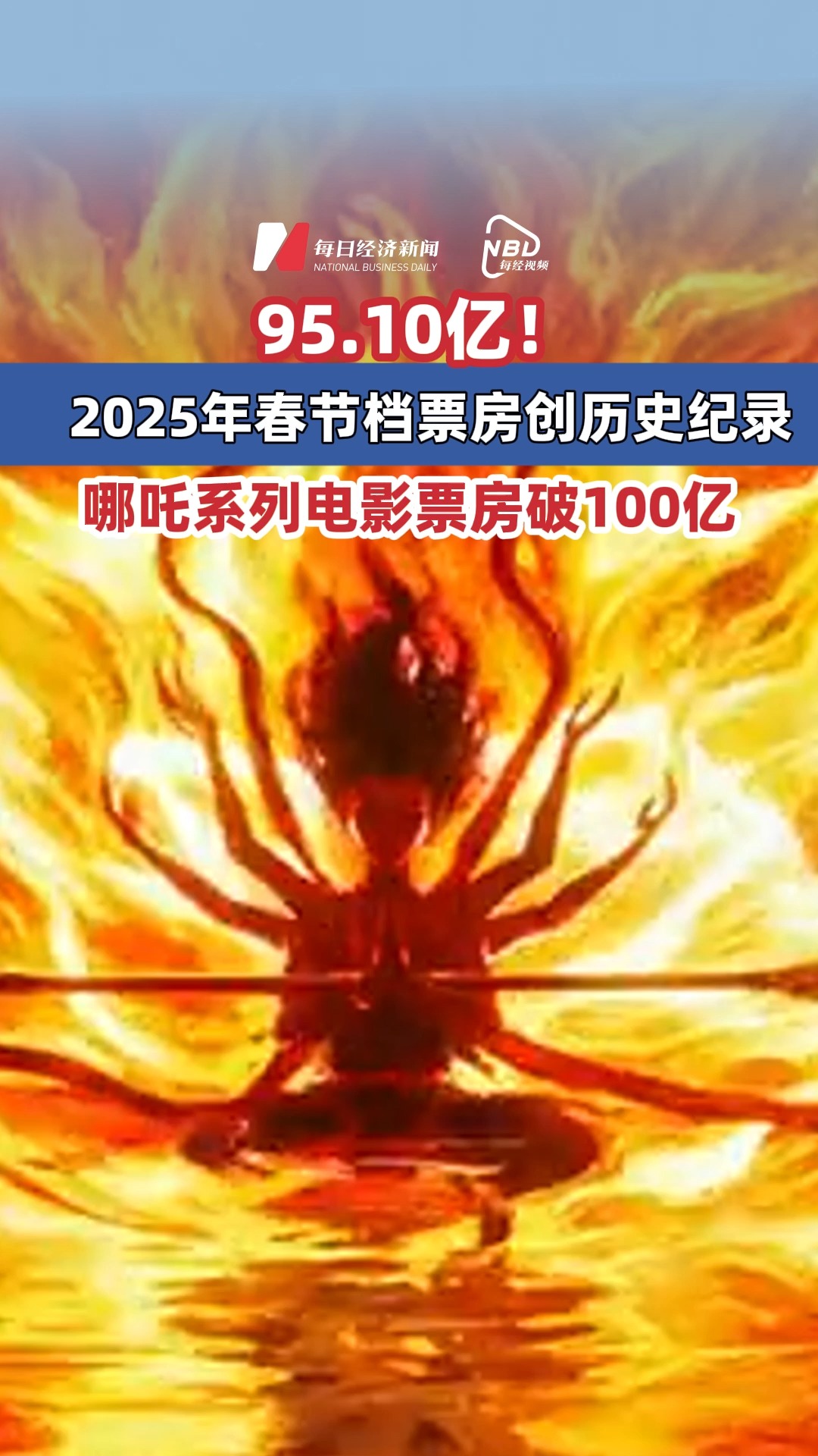 95.10億！#2025年春節(jié)檔票房創(chuàng)歷史紀(jì)錄 #2025春節(jié)檔票房破95億 #哪吒系列電影票房破100億