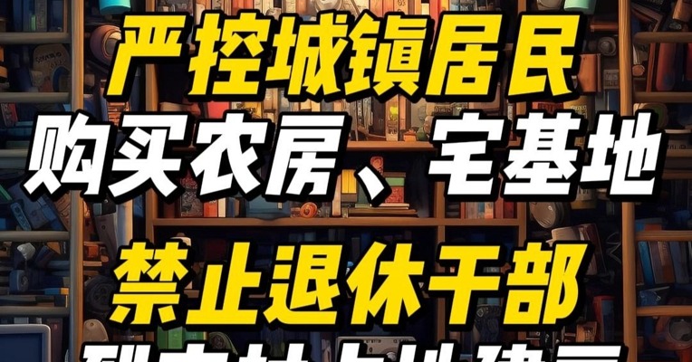 中共中央、国务院：严控城镇居民购买农房、宅基地，禁止退休干部到农村占地建房