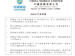 去年净利润1384亿元！中国移动拟大手笔分红近500亿元
