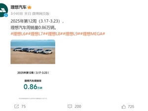 理想汽车重启销量周榜：仅发布自家数据，没有其它车企排名！中汽协此前倡议：停止发布