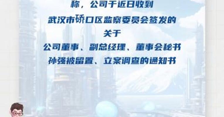 中孚信息：公司董事、副总经理、董事会秘书孙强被留置、立案调查