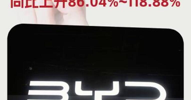 比亚迪预计2025Q1 盈利85亿元~100亿元 同比上升86.04%~118.88%