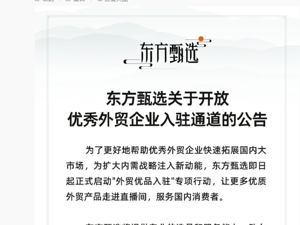 百度：将利用AI技术和平台流量，优先扶持100万家企业出口转内销！东方甄选、苏宁易购也宣布了