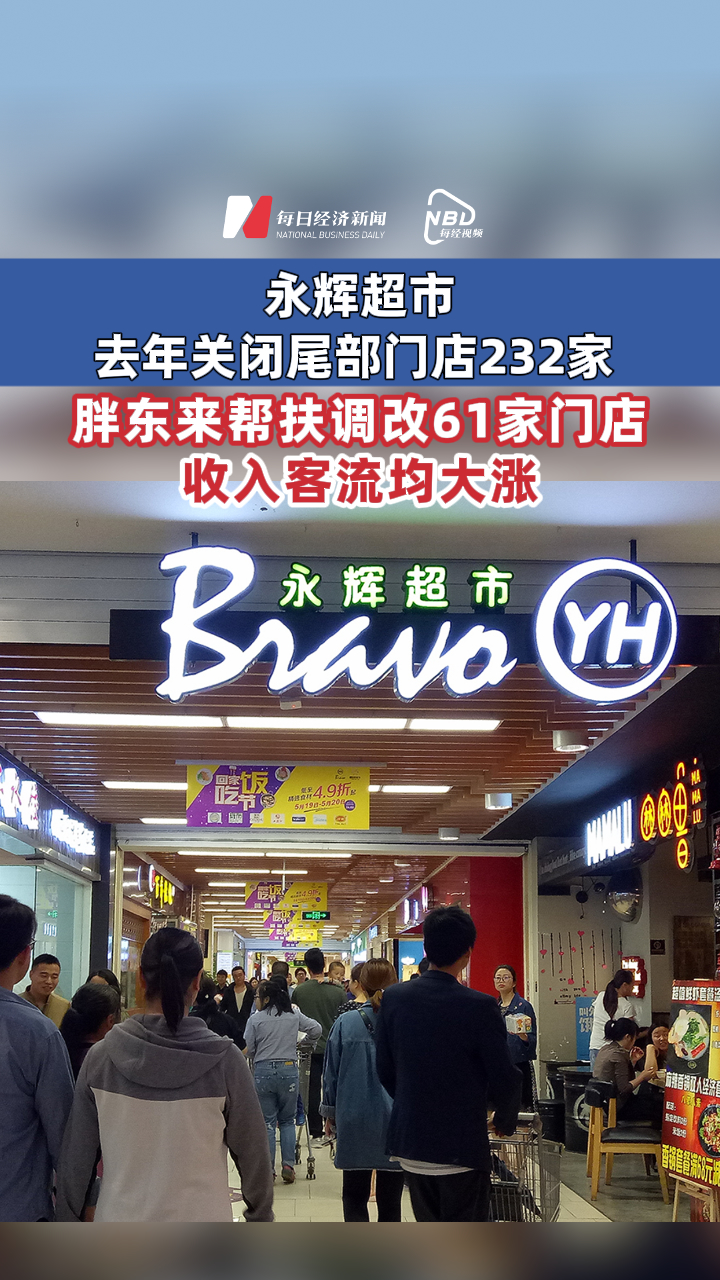 永輝超市去年關(guān)閉尾部門店232家，胖東來幫扶調(diào)改61家門店，收入客流均大漲