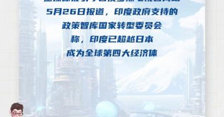 印度宣布：已超越日本，成为全球第四 大经济体！