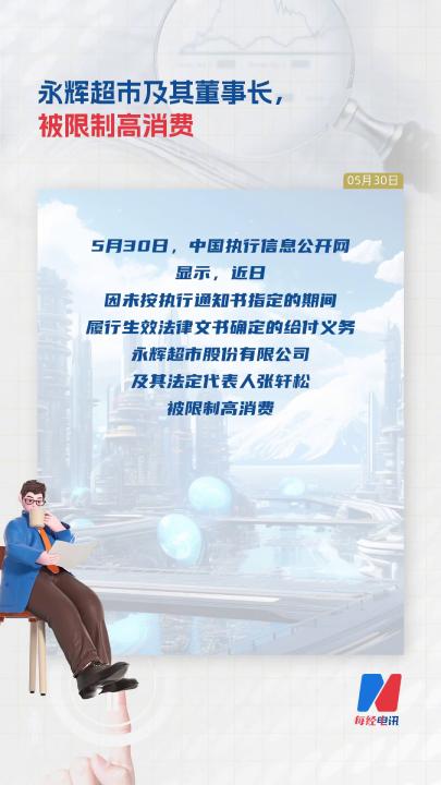 永輝超市及其董事長(zhǎng)，被限制高消費(fèi)