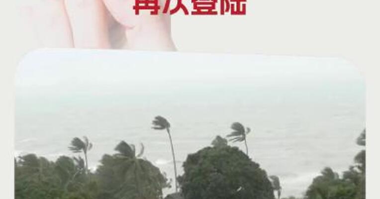 台风"蝴蝶"已在广东雷州市西部沿海再次登陆