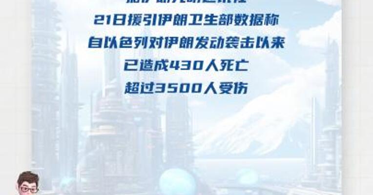 伊朗表示以色列袭击已造成430人死亡