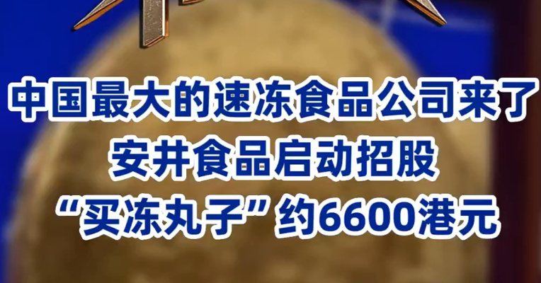 中国最大的速冻食品公司来了 安井食品启动招股“买冻丸子”约6600港元