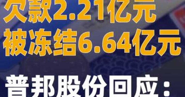 欠款2.21亿元，被冻结 6.64亿元 普邦股份回应