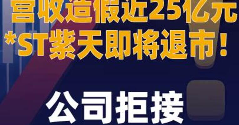 营收造假近25亿元，*ST紫天 即将退市！公司拒接证监局电话