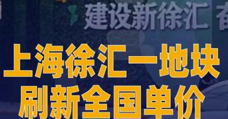 上海徐汇一地块刷新全国单价 地王纪录