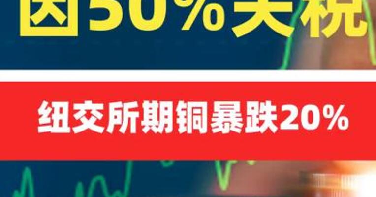 因50%关税 纽交所期铜 暴跌20%