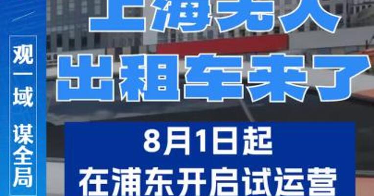 上海市区无人出租车。在浦东新区开启试运营