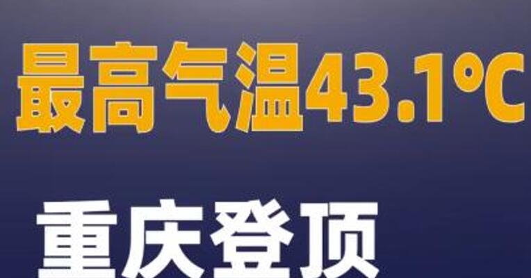 最高气温43.1℃！重庆登顶 全国高温榜