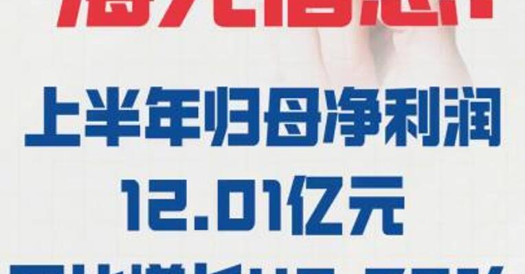 海光信息：上半年 归母净利润12.01亿元  同比增长40.78%
