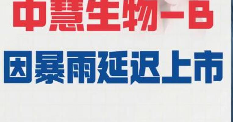 中慧生物-B因暴雨延迟上市