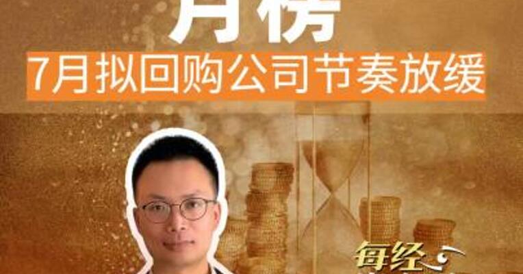 A股回购月榜 7月拟回购公司节奏放缓