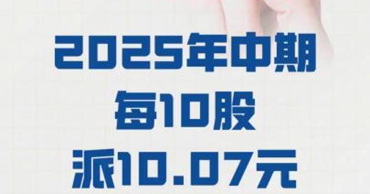 宁德时代： 2025年中期 每10股派10.07元