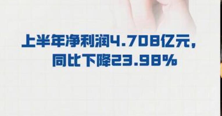 长电科技：上半年净利润 4.708亿元， 同比下降23.98%
